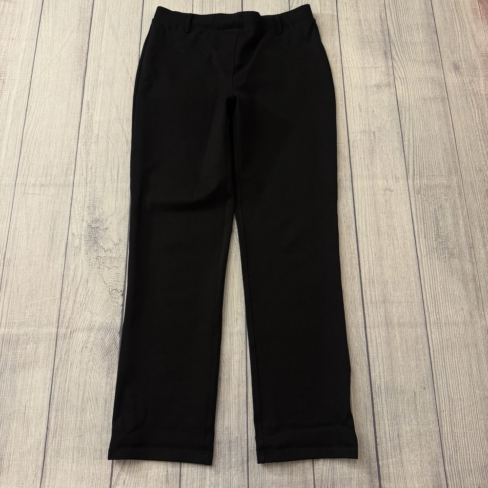 Quince Ultra Stretch Ponte Straight Leg Pants Black Petite Medium Work